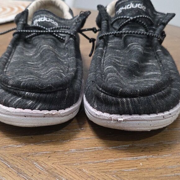 Hey Dude Wally Youth Stretch Black Slip-On Shoes Y5/6W - Picture 2 of 8